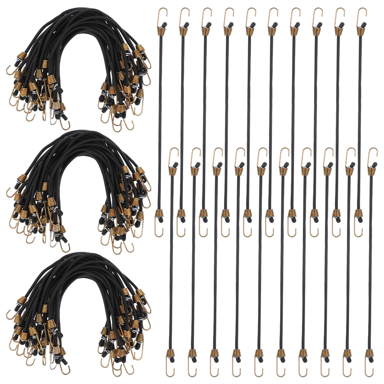 Mini tendeurs élastiques pour moto et camping lot de 50 sandows noirs de 25,4 cm très résistants