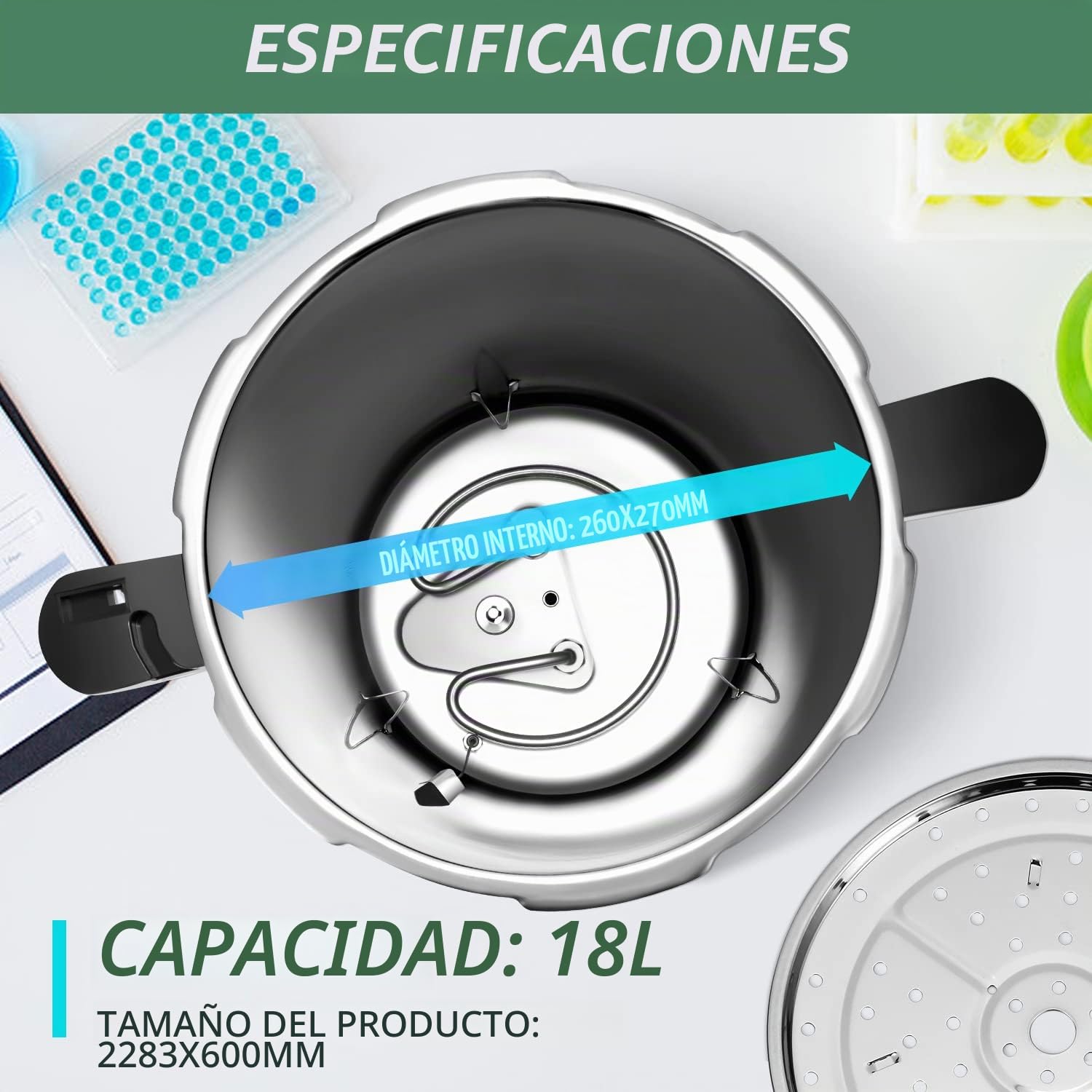 Huanyu Esterilizador Autoclave 18L Autoclave eléctrico de laboratorio ajustable en temperatura y tiempo Diseño de apertura rápida Esterilizador de vapor de alta presión para laboratorios Universidades