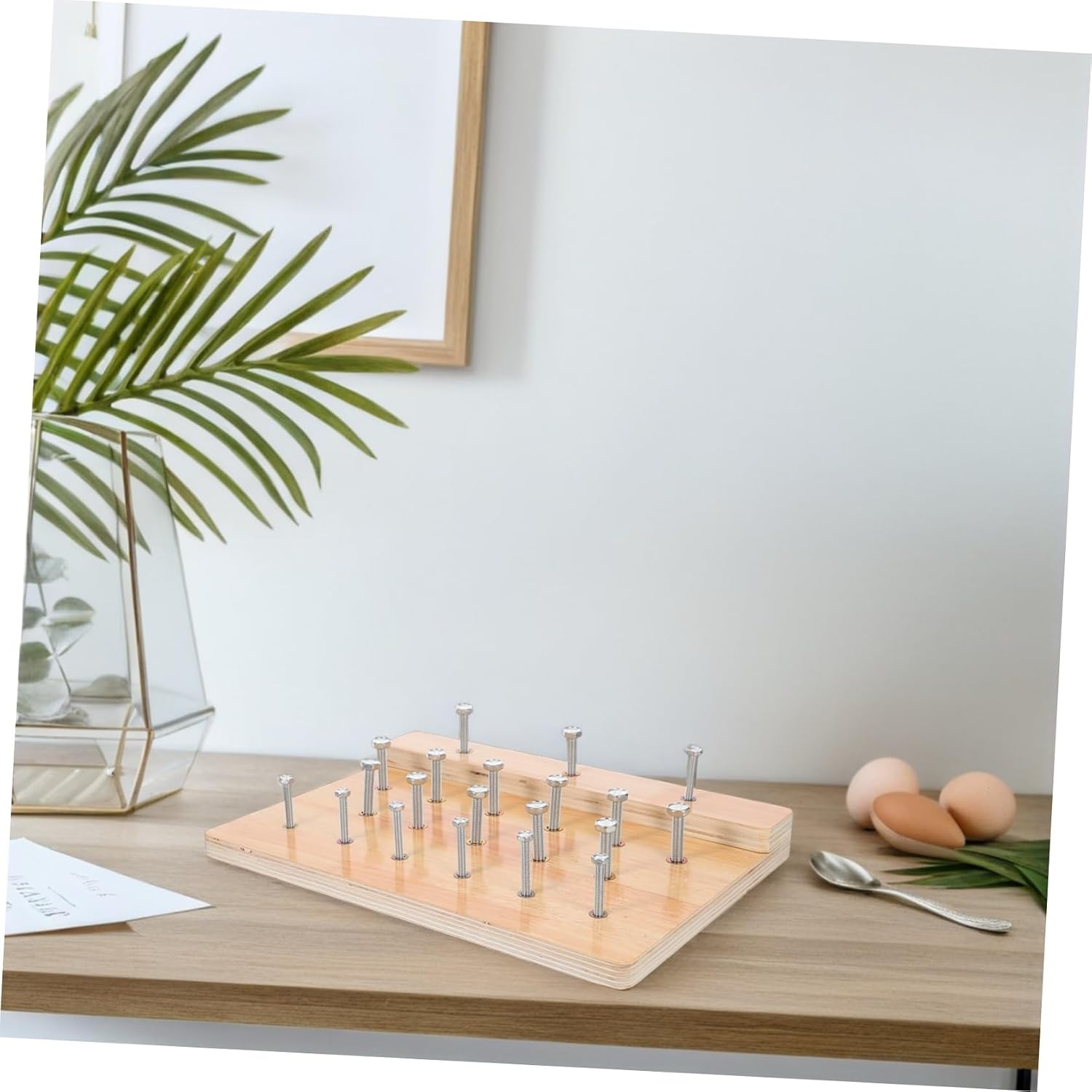 TOYANDONA Rehabilitation Training Board Hand Therapy Equipment for Finger Dexterity Strength Wooden Pegboard