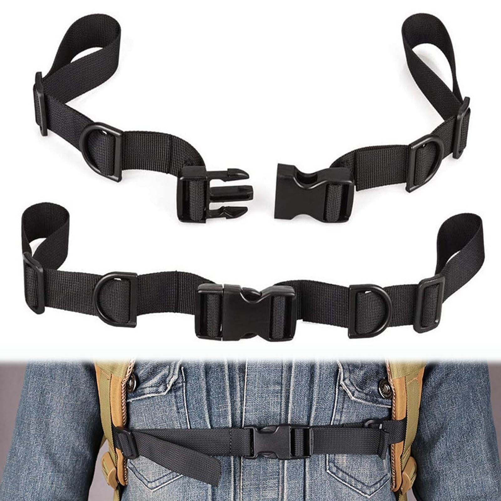 Backpack Chest Strap, 2Pcs Adjustable Backpack Chest Strap, Universal Anti-Slip Sternum Strap, Ergonomic Backpack Fixing Belt with D-Ring, Portable Outdoor Backpack Accessory for Hiking, Camping-image-37