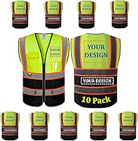 Vista 34 de BeautyWill Chaleco de Seguridad con Logo Personalizado Clase 2 Chaleco Reflectante de Alta Visibilidad Chaleco de Construcción Transpirable