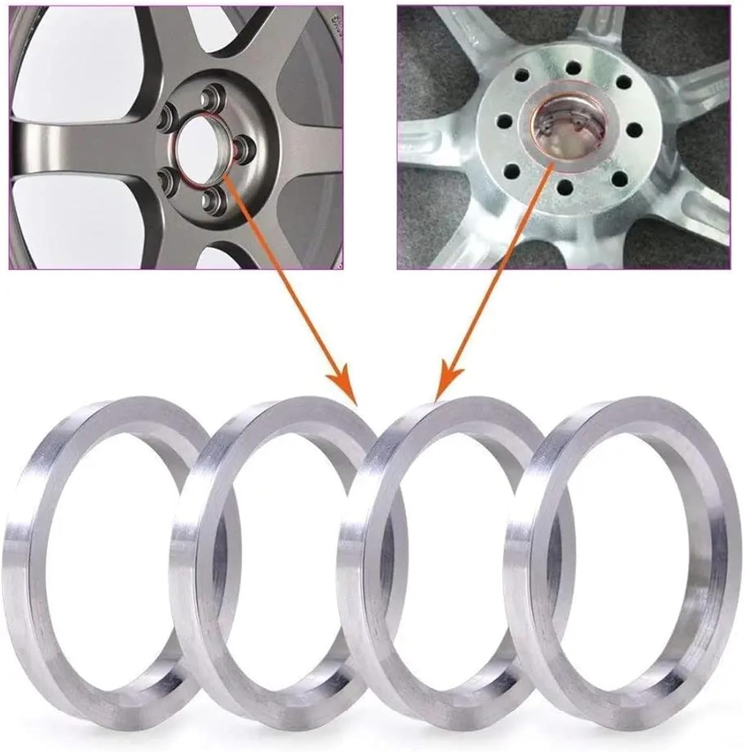 Universal Spacer 4pcs OD 56.1mm 57.1mm 63.4mm to ID 54.1mm 56.1mm 64.1mm Car Hub Centric Rings Wheel Bore Center Spacer Aluminum Alloy Hubcentric Wheel Spacers(73.1mm to 64.1mm)