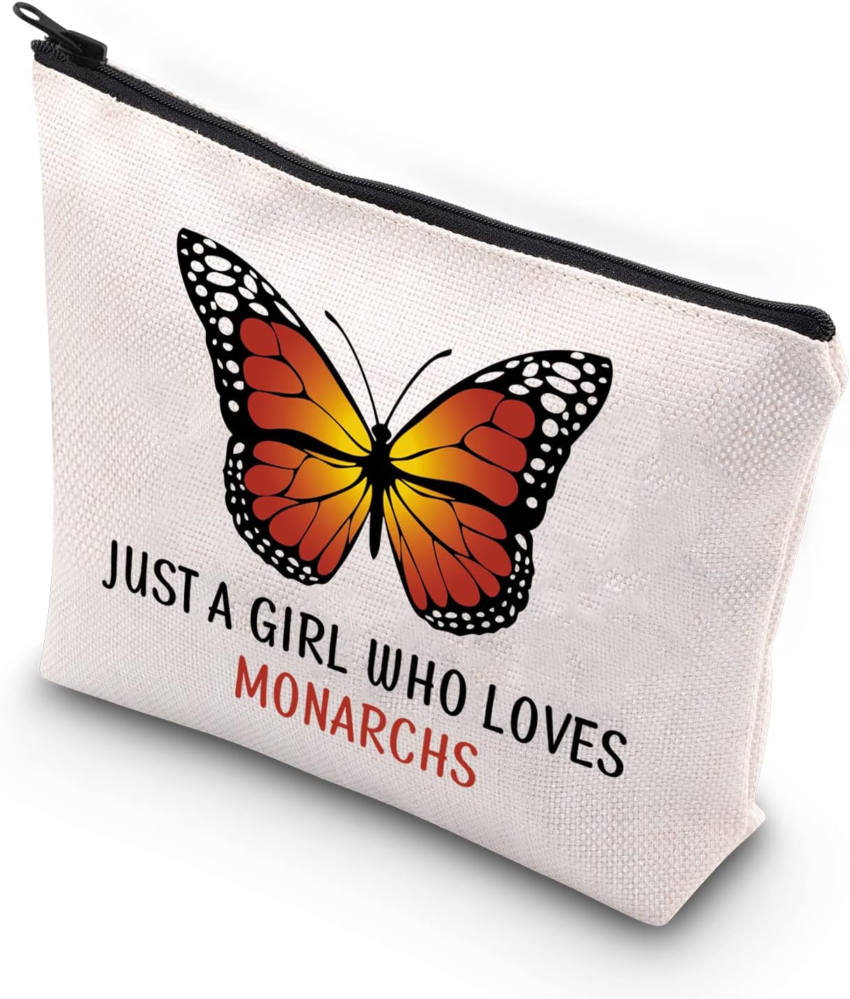 BDPWSS Butterfly Makeup Bags For Women Monarch Butterfly Lover Gift Just a Girl Who Loves Monarchs Butterflies Gift (Girl loves monarchs2)