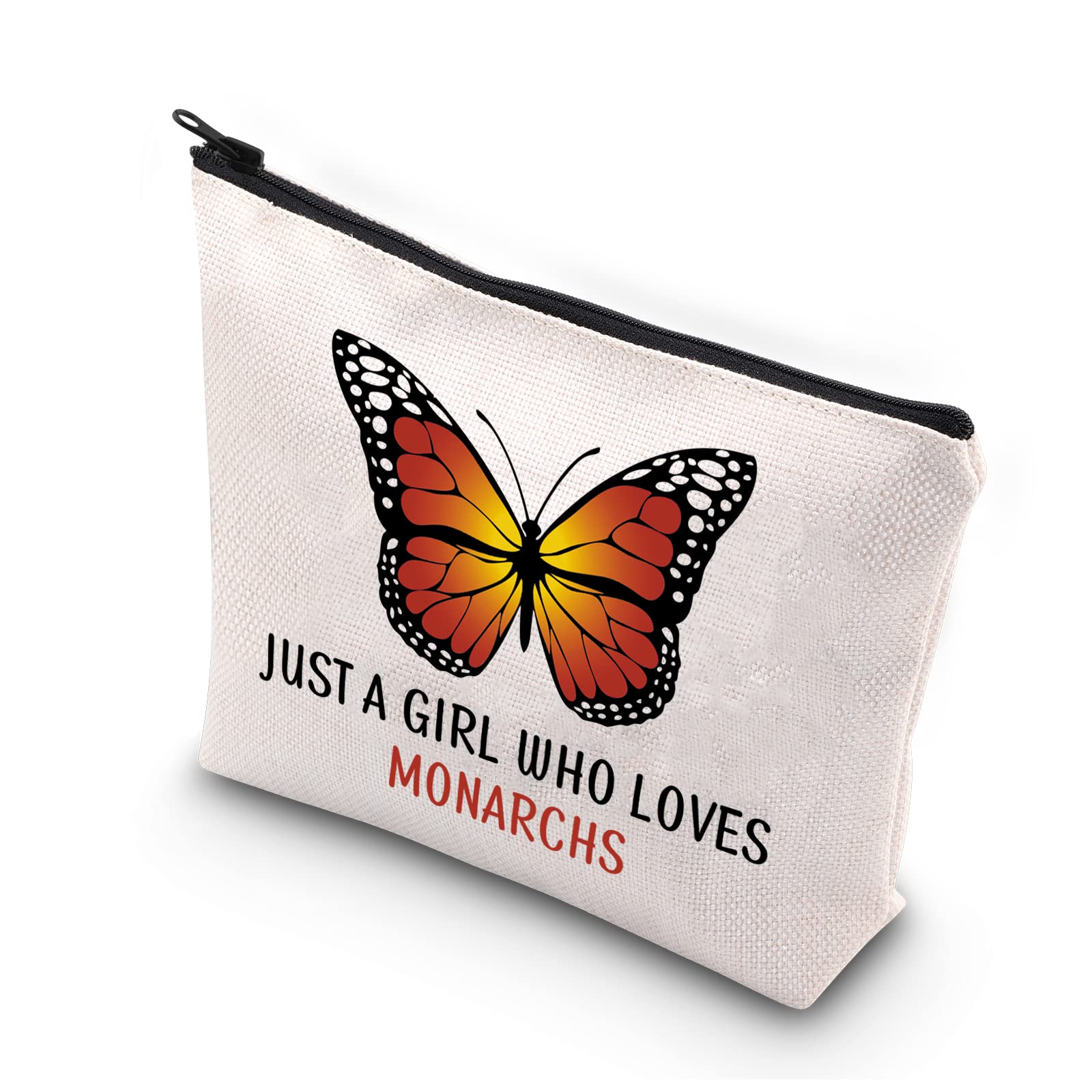 BDPWSS Butterfly Makeup Bags For Women Monarch Butterfly Lover Gift Just a Girl Who Loves Monarchs Butterflies Gift (Girl loves monarchs2)