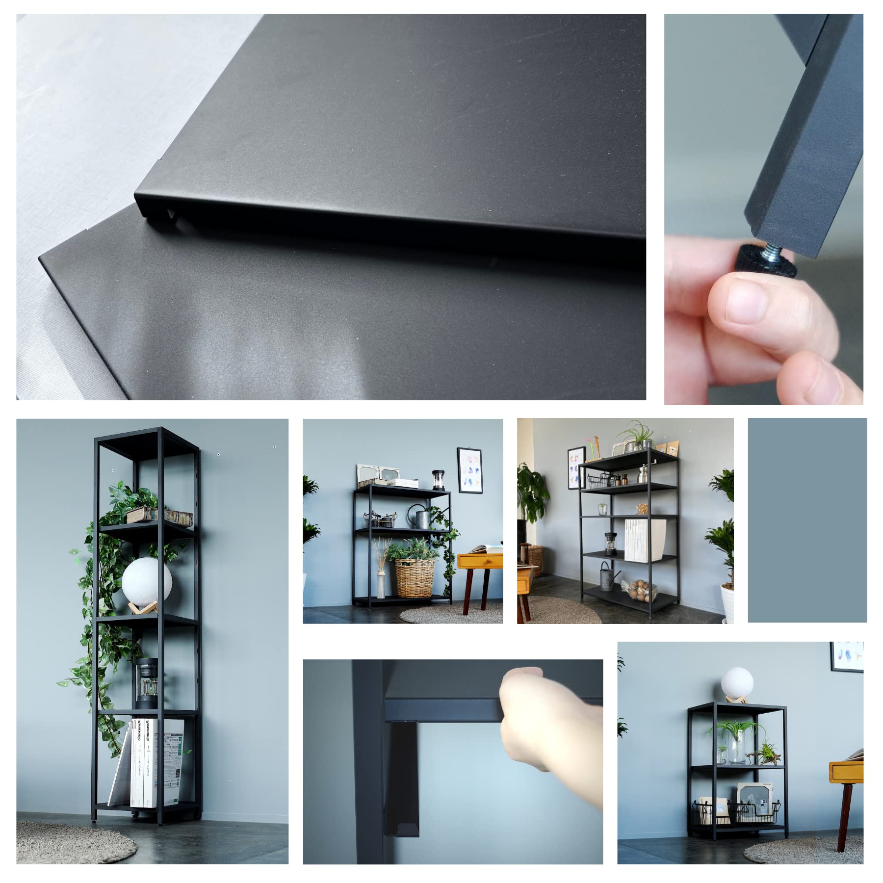 Amazon｜STEEF 16-shelf オープンシェルフ アイアンシェルフ スチール 