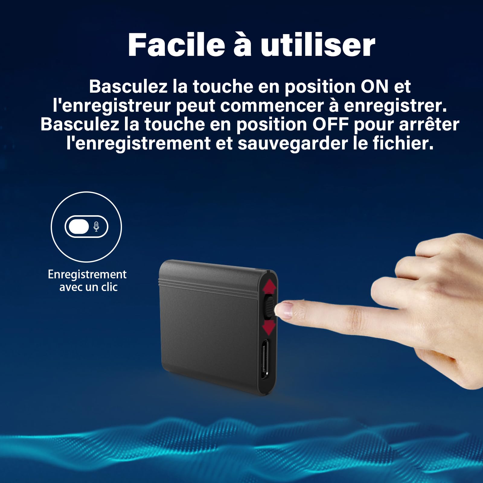 64G Mini dictaphone, Appareil d'enregistrement d'espionnage, Appareil d'écoute Espion, enregistreur Vocal numérique Espion