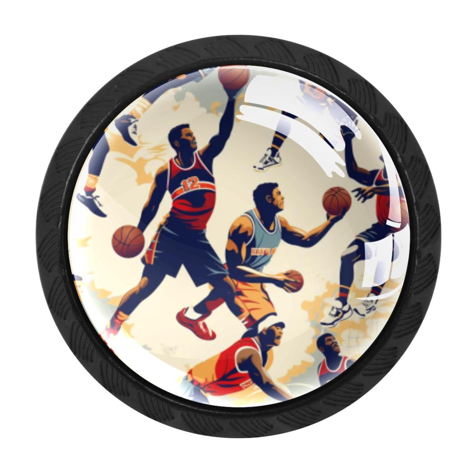 Chenzzzz Multicolored 15 4 Pieces Basketball Drawer Knobs, 35Mm Black Kitchen Cabinet Knobs, Drawer Pulls And Knobs, Glass Cabinet Hardware Single Hole Knob For Cabinets And Drawers Round