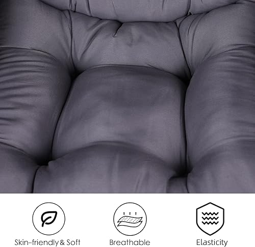 Miniatura 12 de Lazy Chair - Sofá individual tapizado con otomana, sillón reclinable moderno de tela de terciopelo, silla de salón contemporánea, silla individual