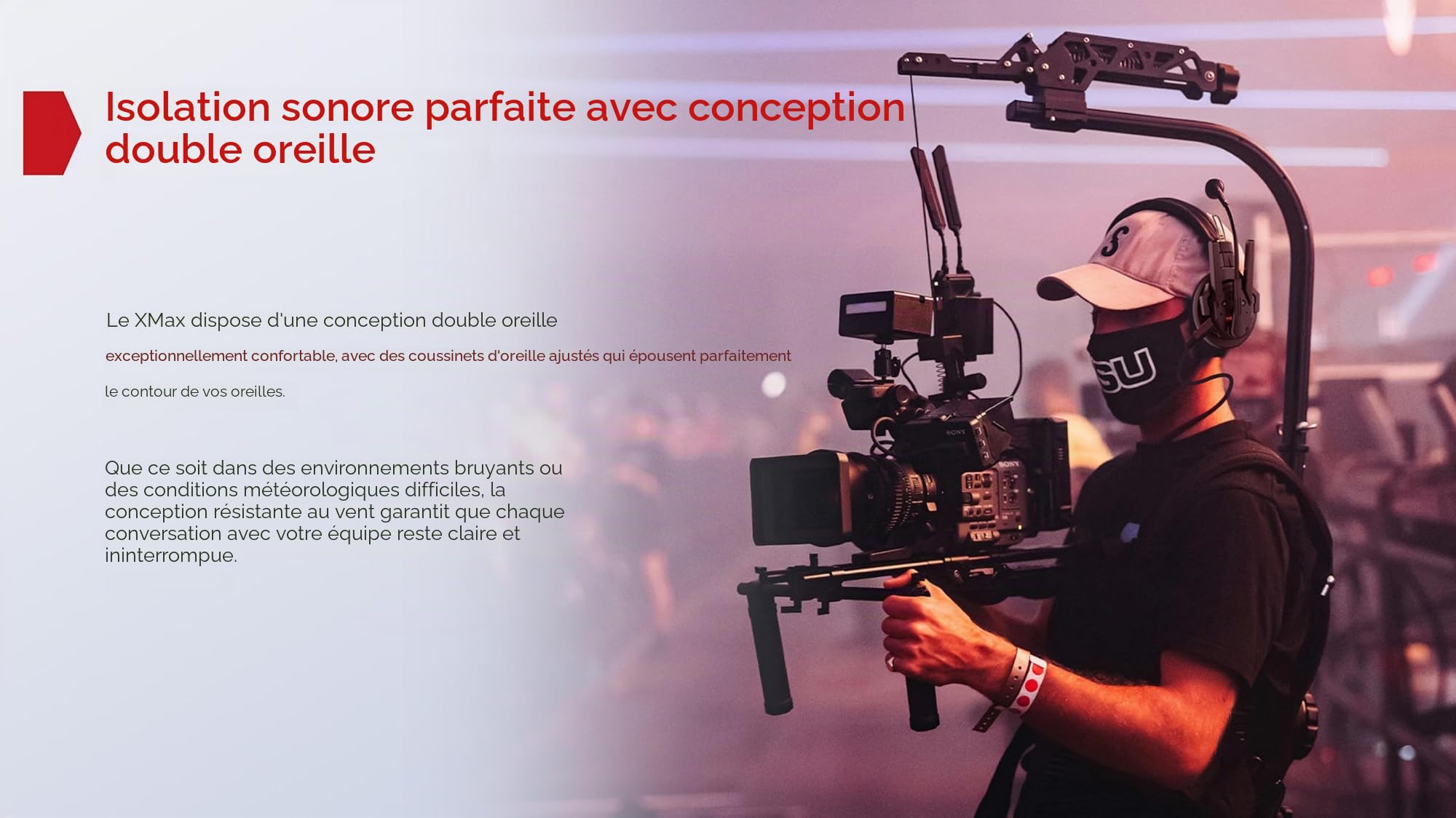 SYNCO XTALK Xmax2 Système de communication sans fil 2,4 GHz 500 m Dual-Ear Team Communication Casque de communication pour Live Show Stage Performance Movie Shoot