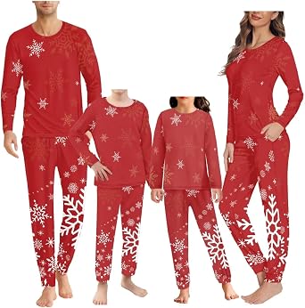 Belidome Family Pajamas Matching Set Sleepwear Pjs Long Sleeve T-shirt and Pajamas Pants with Side Pockets