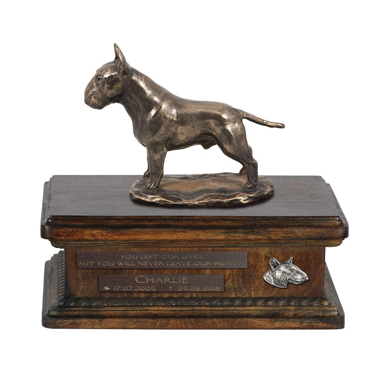 Urne pour les cendres de chien Bull Terrier boîte cinéraire 5L