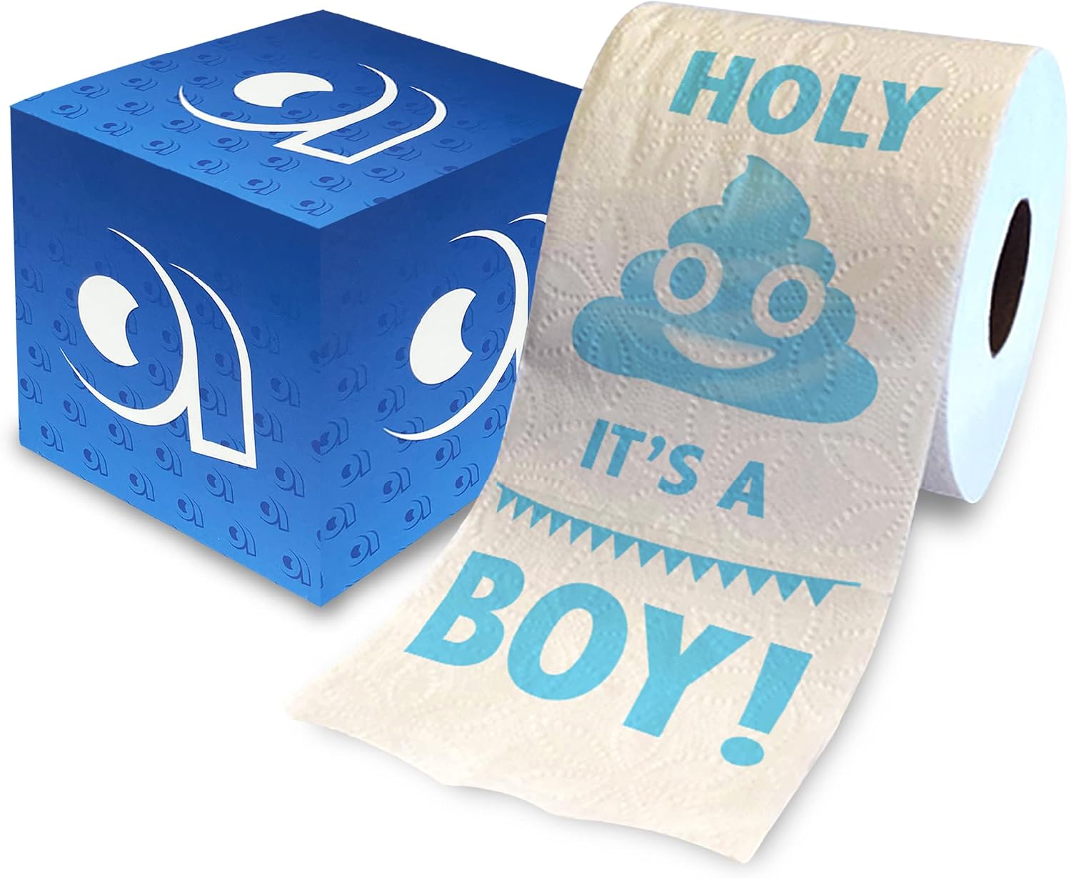 Printed TP Holy It's a Boy! Gender Reveal Printed Toilet Paper Gift – Funny Roll for Boy Baby Shower Party Favors, Prank, Gender Reveal, Novelty Surprise Gift for New Mom and Dad – 500 Sheet