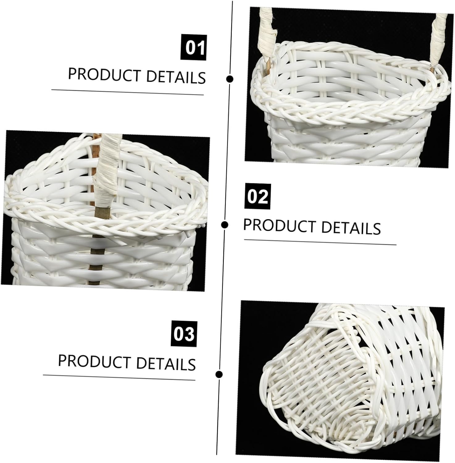6 Piece Plastic Rattan Basket Set for Kitchen Hotel Storage image 3