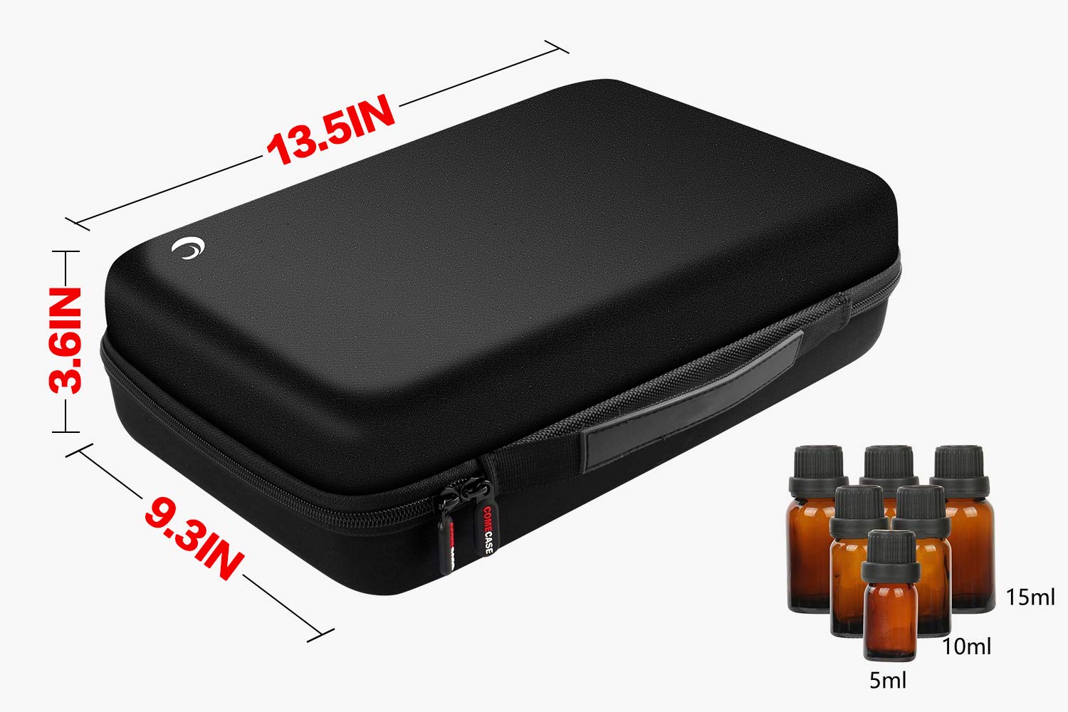 70 olejków eterycznych walizka do noszenia, torba na butelki 5 ml, 10 ml, 15 ml, z twardą obudową na zewnątrz i wkładką piankową, idealna w podróży, czarny, M