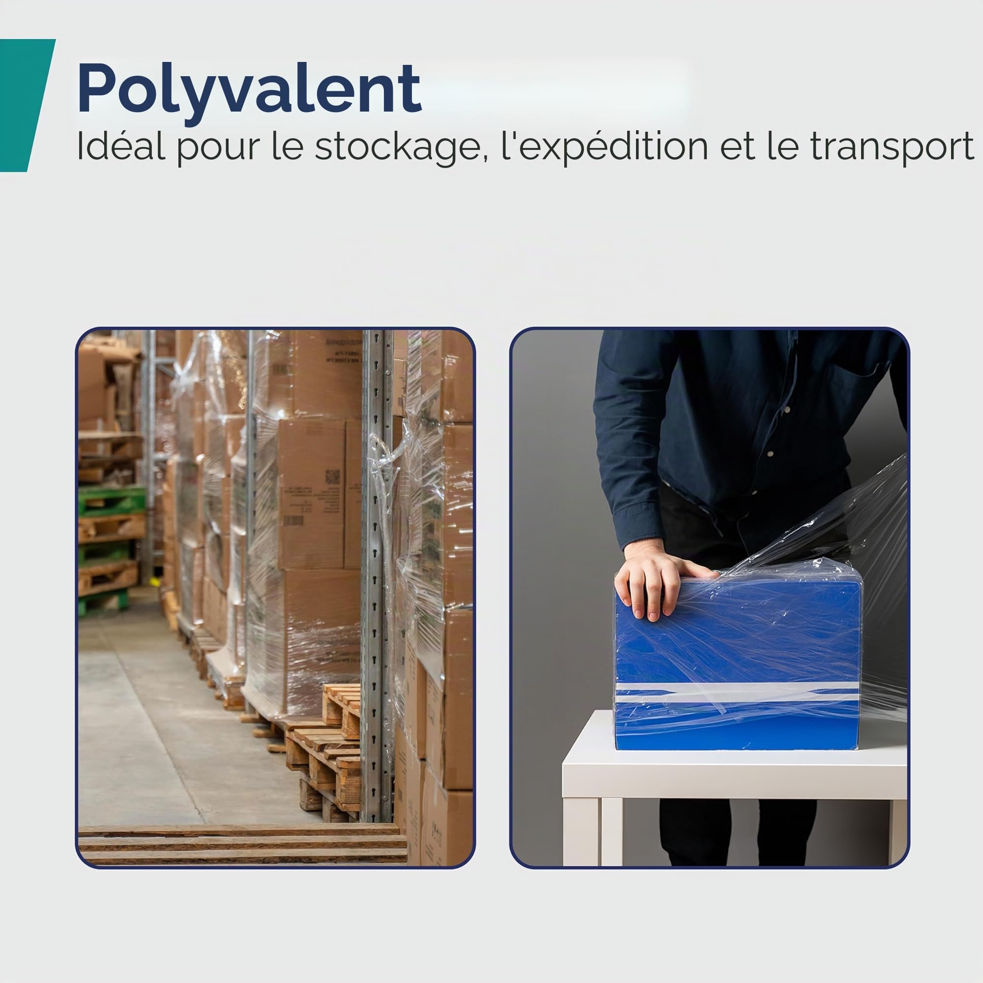 Film Étirable Transparent à la Main Inoverse 6 Rouleaux 40 cm 900 g pour Déménagement