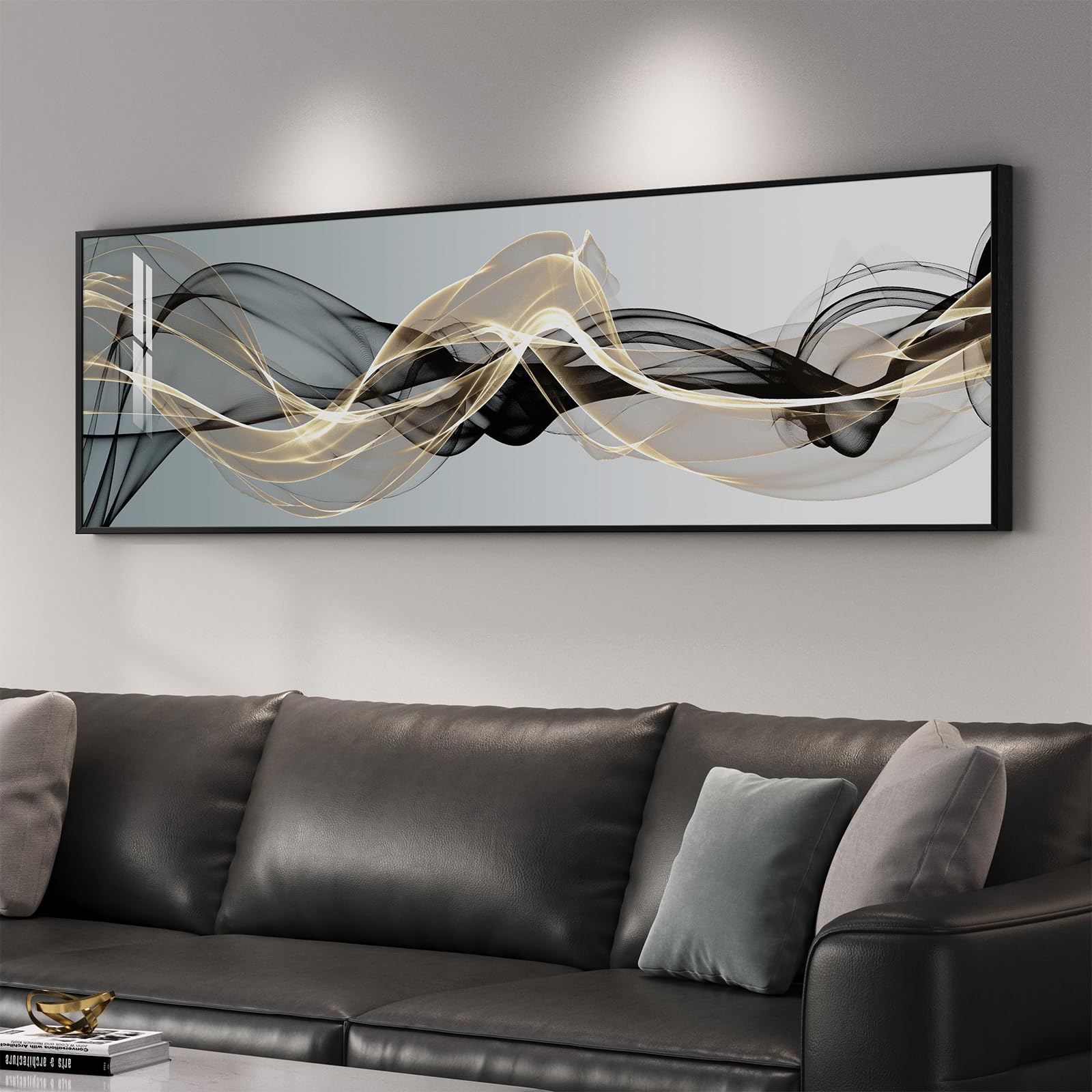 Photo 1 of Framed Modern Luxury Long Narrow Wall Art for Living Room, Large Horizontal Abstract Elegant Artwork for Walls, Minimalist Picture Print for Bedroom Home Office Hallway Wall Decor, 20x60 Inch