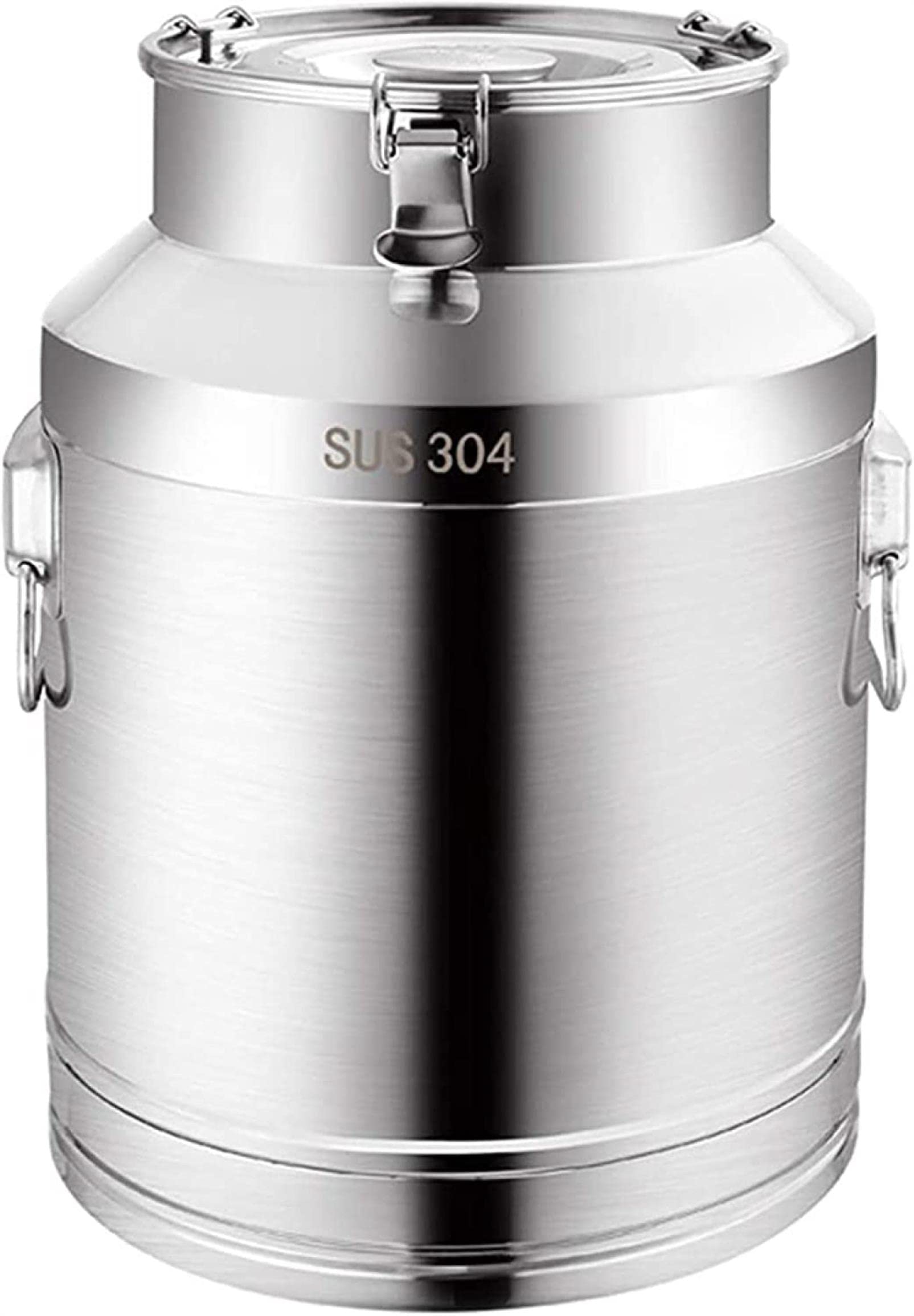 SaryEdge 304 Stainless Steel Milk Can Milk Bucket Pail Bucket Tote Jug Oil Barrel Tea Canister with Sealed Lid, for Liquid, Solid,20L,20L
