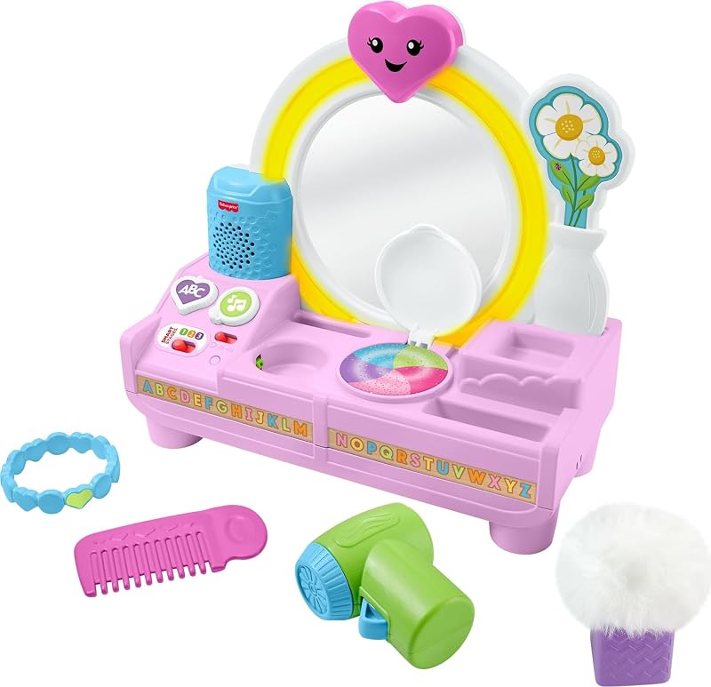 Laugh & Learn Let’s Get Ready Vanity Playset | Musical Learning Toy, 4 Accessories, Pretend Play, Baby & Toddler Ages 1+ Years