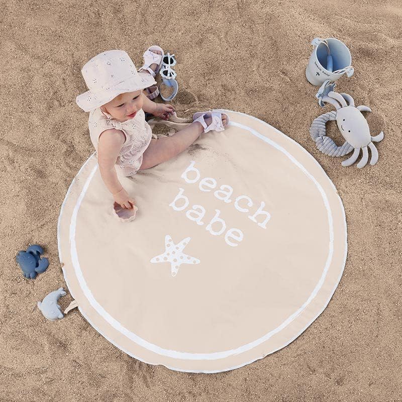 Image of Stephan Baby Towels - Quick Dry Microfiber Infant or Toddler Beach Towel Round, 42-Inch Diameter, Pink - Beach Babe