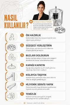 Transformacion Çift Cidarlı Isı Yalıtımlı Buz Kovası Termosu 1 L - Ultra Parlak Süzgeçli Profesyonel Ev ve Bar Tipi Parlak Buzluk 723394