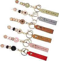 CALLIE Personalized Birth Flower Keychain with Engraved Name - PU Leather Custom Bag Charm, Bridesmaid Birthday Wedding Gift for Women