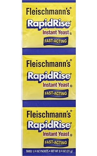 Fleischmann's Rapid Rise - Levadura instantánea de acción rápida, 0.25 onzas, 3 unidades, paquete de 8