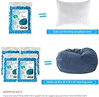 Vista 6 de Relleno para saco de boxeo de 5 libras, relleno de frijoles para almohada y puf, relleno de espuma viscoelástica triturada, relleno para saco