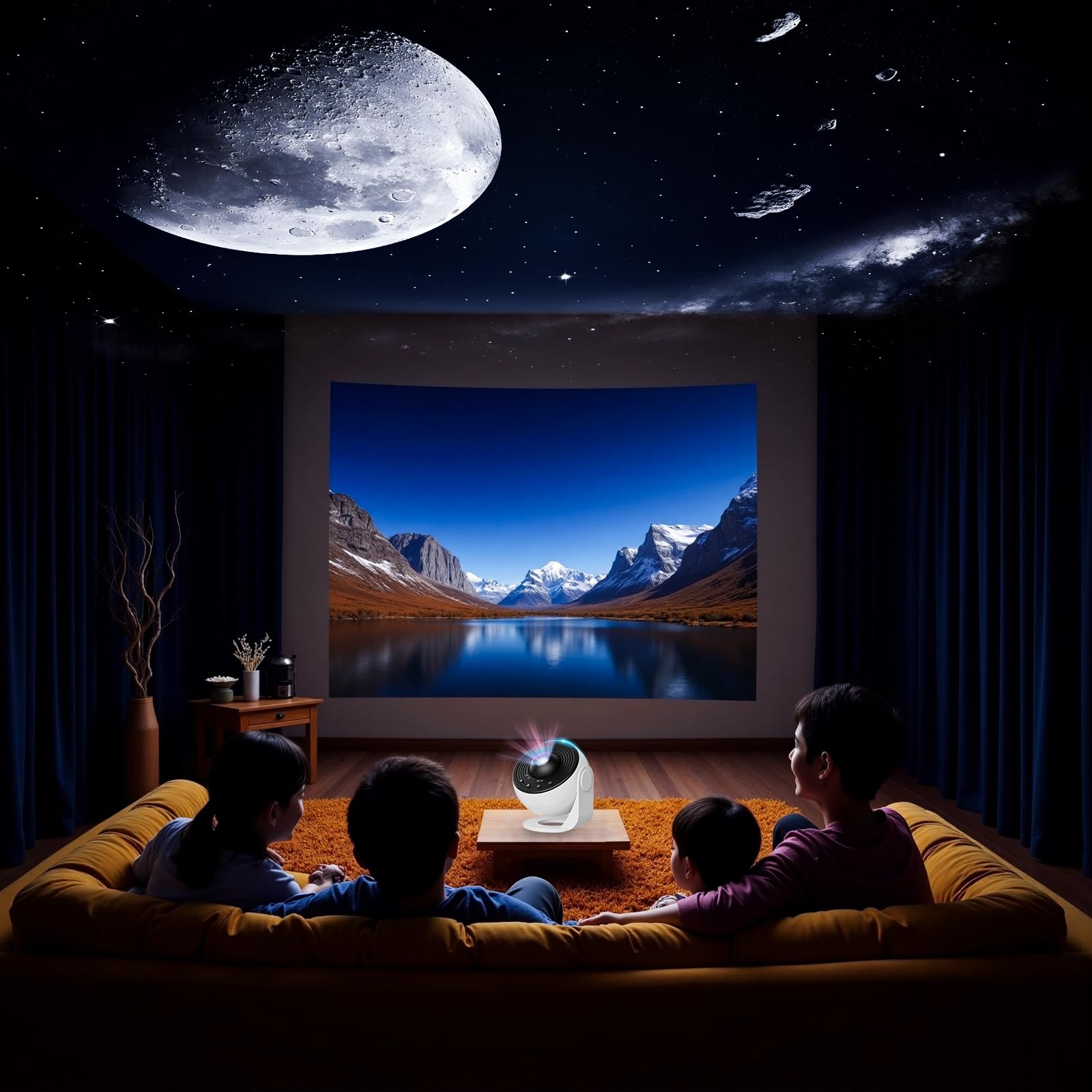 Sternenhimmel projektor, 13 in 1 Galaxy Projector, astronaut projektor mit Timer, Planetarium Projector für Room Decor, Sternenprojektor Weihnachtsgeschenke für Kinder Erwachsene-Weiß