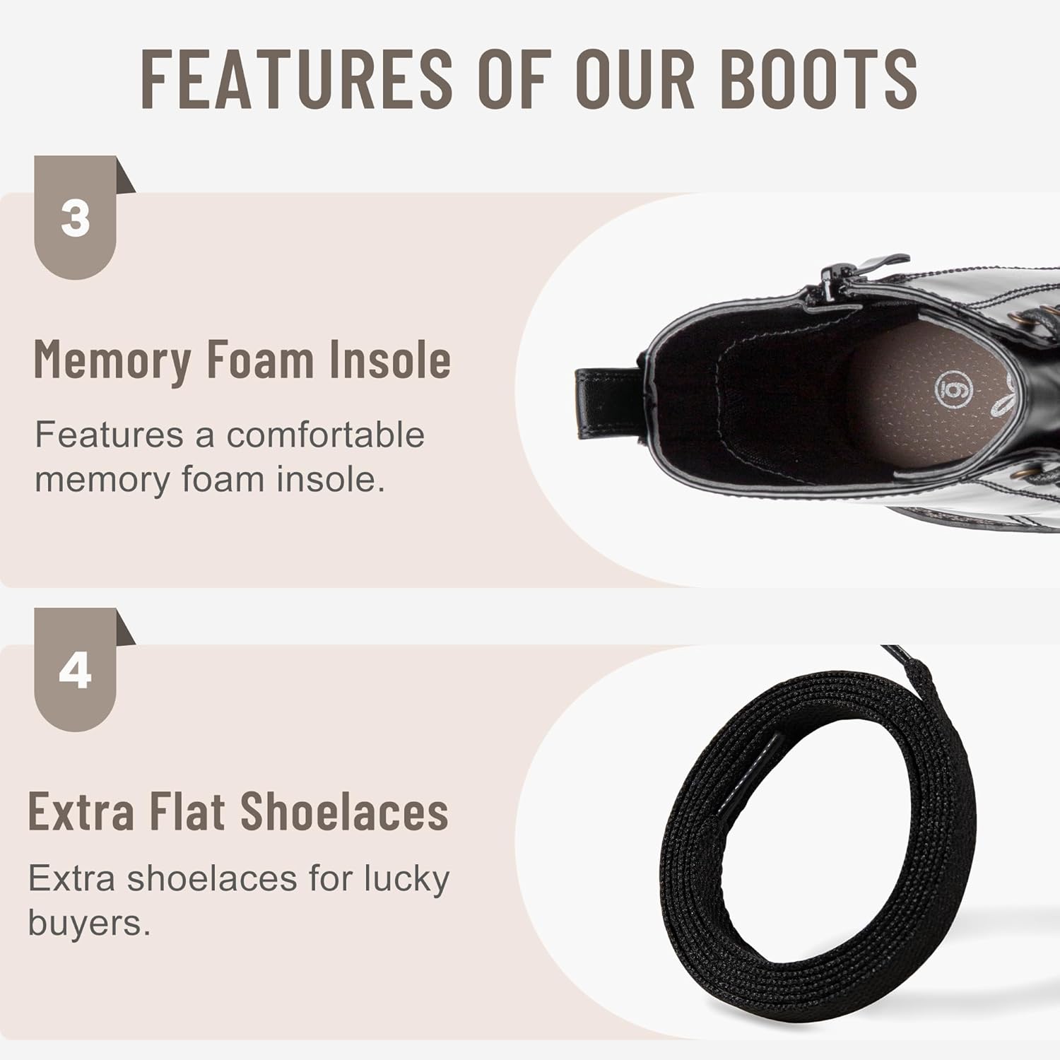 Vepose Women’s Combat Ankle Boots Lace up Classic Short Low Heel Zipper 9623 Booties - Image 5