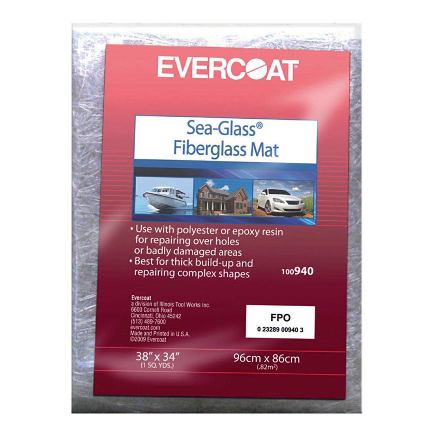 Evercoat 100940 1 Square Yard Sea-Glass Fiberglass Mat