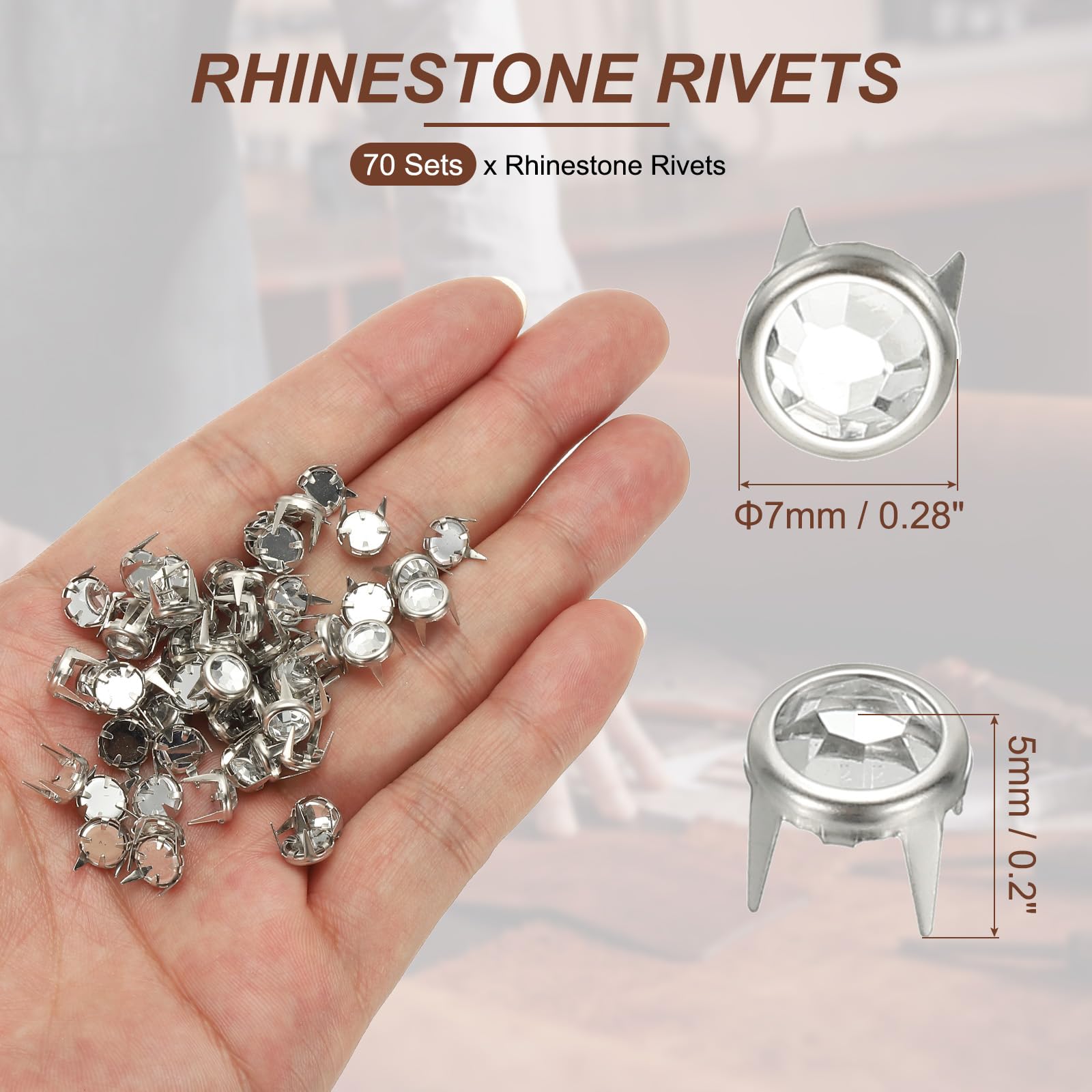PATIKIL 7mm Rhinestone Stud - Image 2