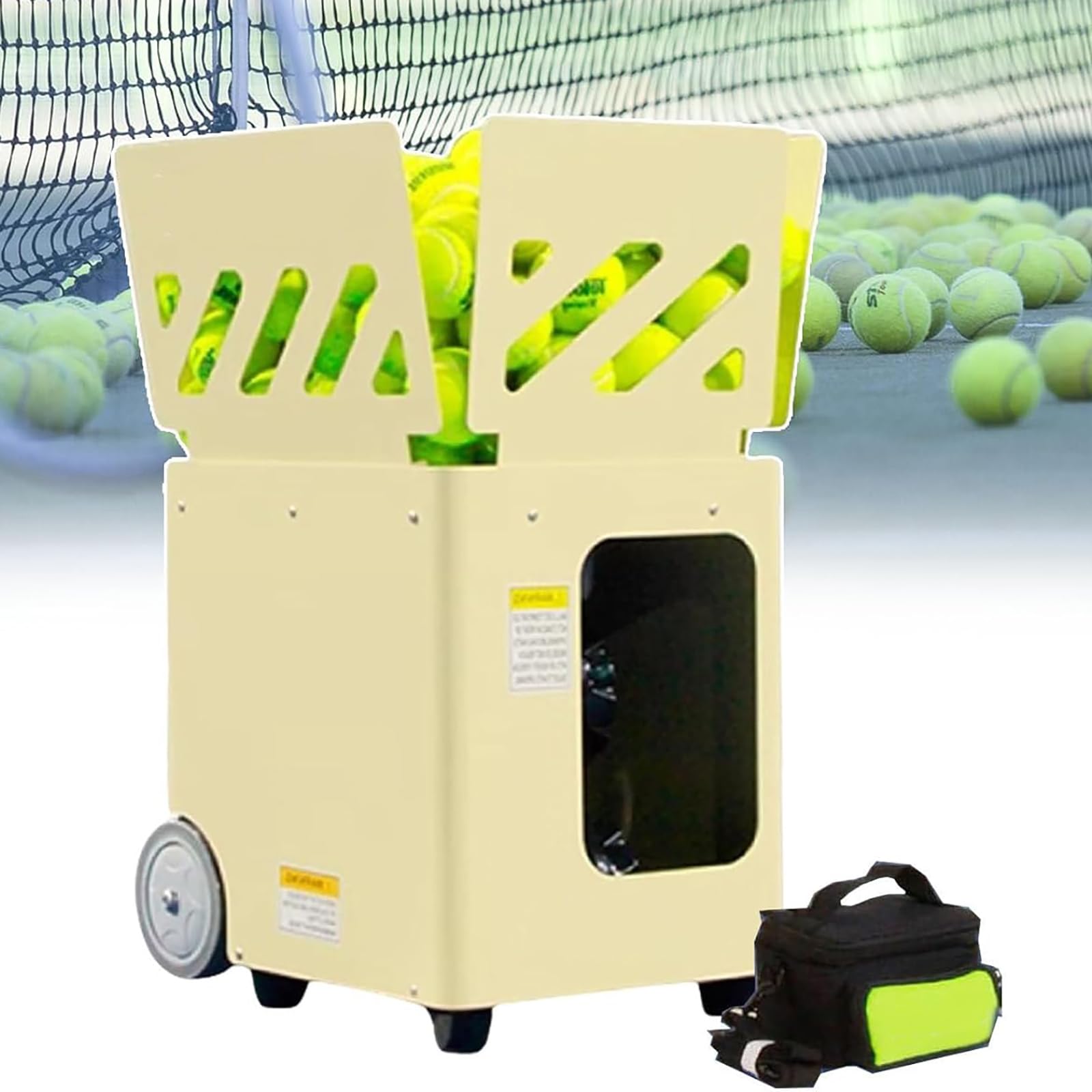 Máquina portátil de pelotas de tenis, lanzador automático de pelotas con múltiples funciones de servicio, frecuencia de 2 a 8 segundos, entrenamiento individual para principiantes