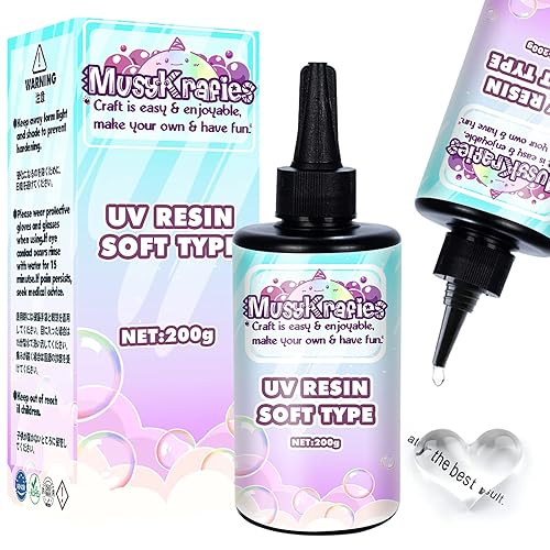 200g UV Resin Soft Crystal Clear Glue Ultraviolet Solar Sunlight Cure DIY Jewelry Making, Craft Decoration, Casting & Coating - 200g