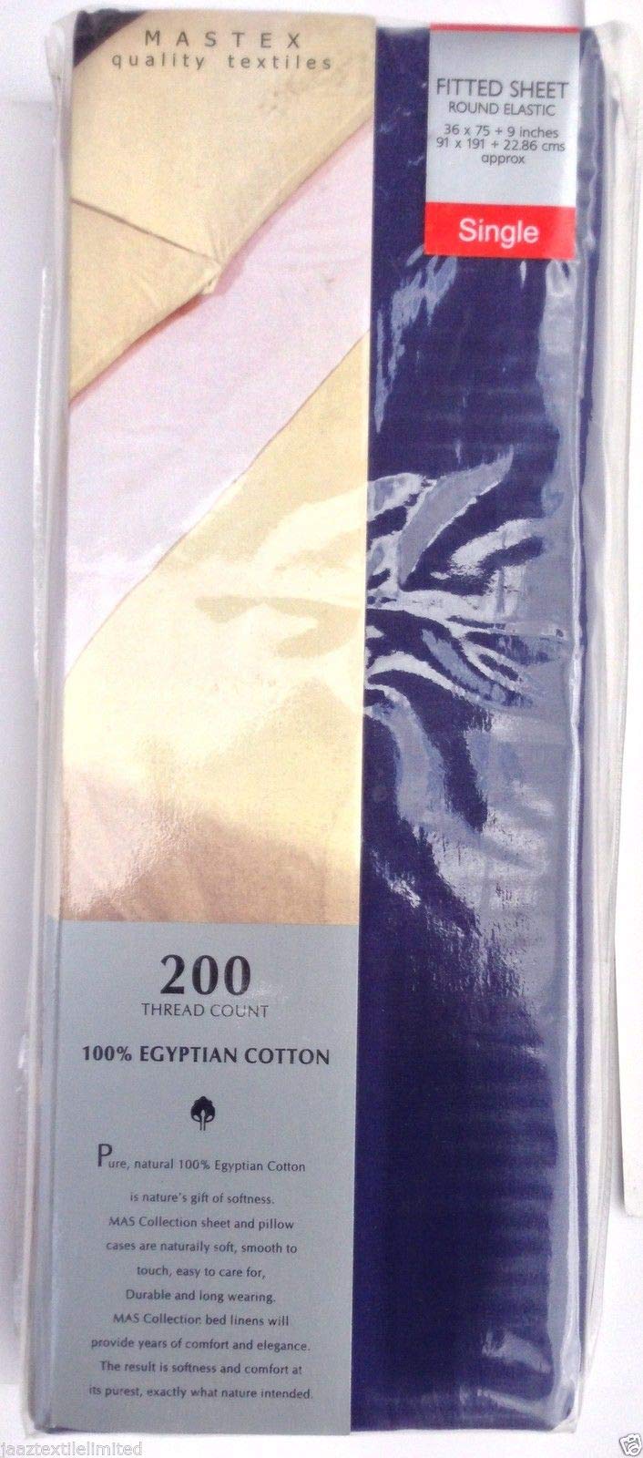 HASSTEX Flat Sheet With 200 Thread Count 100% Egyptian Cotton Available in 14 Colors(Navy-Single) — image 1