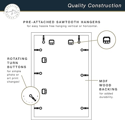 Vista 4 de MCS Master & Co. Foundry Gallery - Marco metálico de pared color negro, 16 x 24 pulgadas sin paspartú