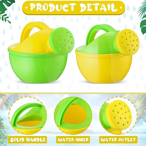Miniatura 3 de Regadera pequeña de plástico con asas para niños, juguetes de baño, para el jardín, el hogar, al aire libre, arena y juegos de playa (estilo vívido)