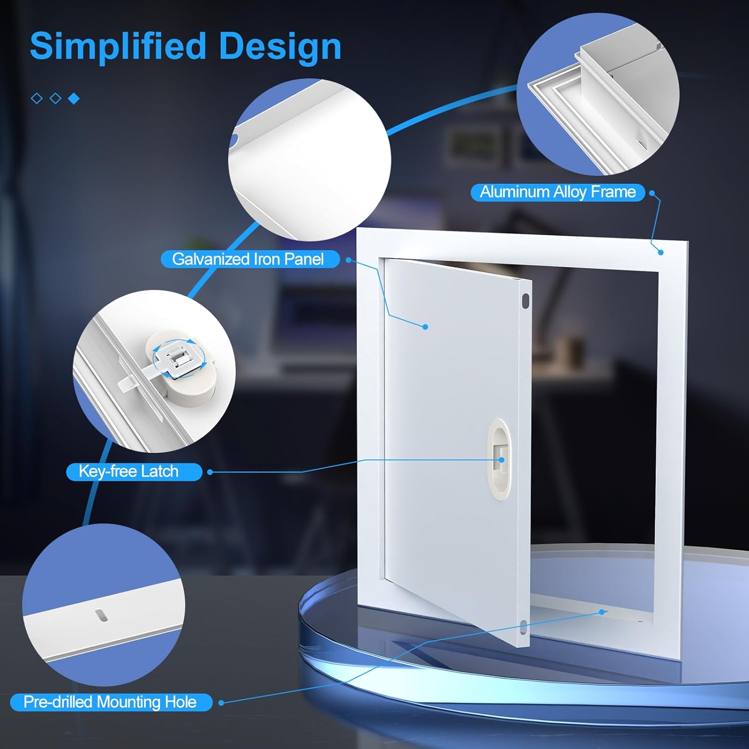 12x12 Drywall Access Panel Flush-Mounted Metal Cover for Electrical Wiring, Plumbing, and Shutoff Valves White