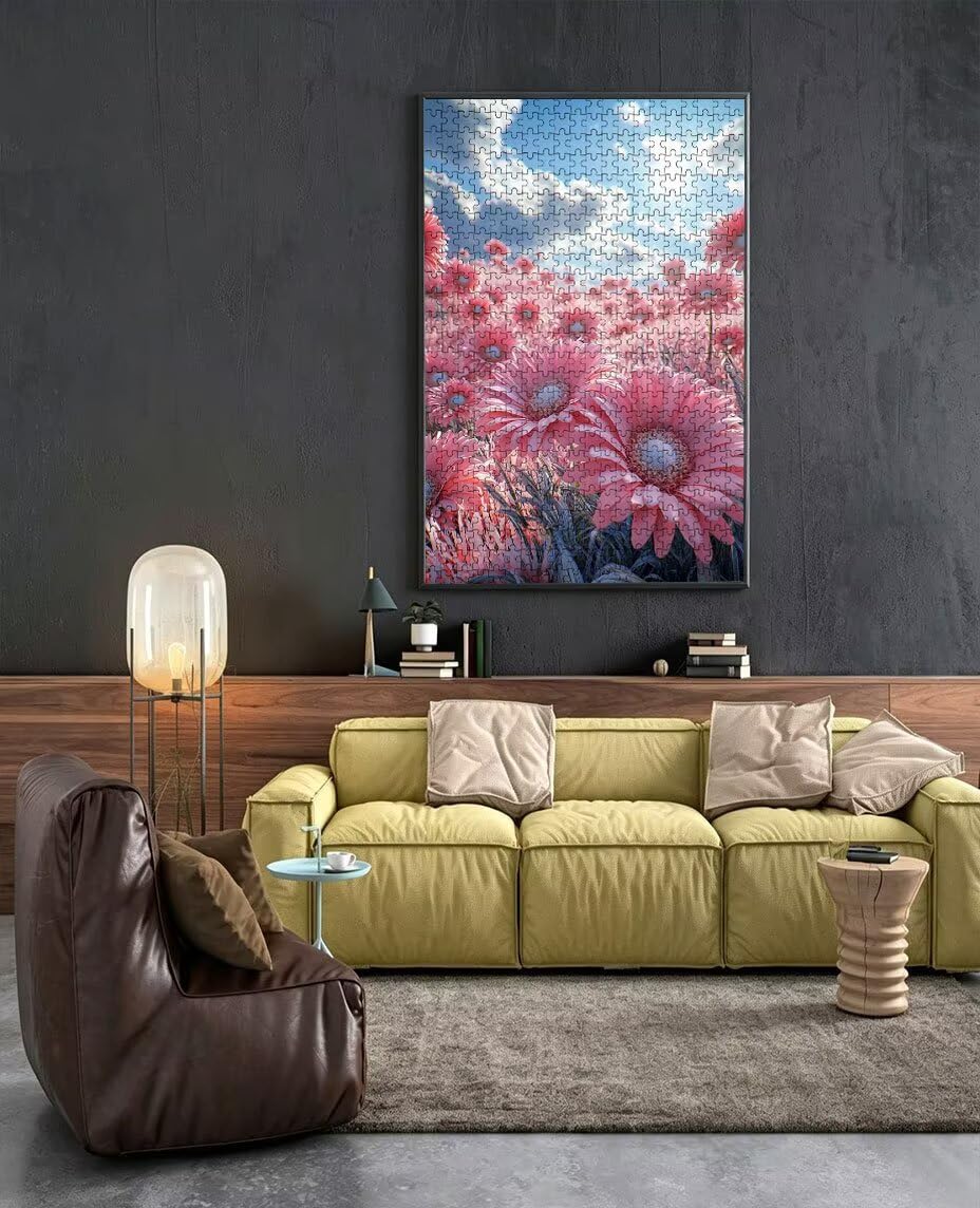 Puzzle 4000 Teile Erwachsene, Rosa Blumen Meer Jigsaw Puzzle 4000 Teile, Impossible Klassische Puzzles, Komplex Herausfordernd Puzzles, Familie Aktivität Spiele, Wanddekoration Geschenke BXHZW2-253