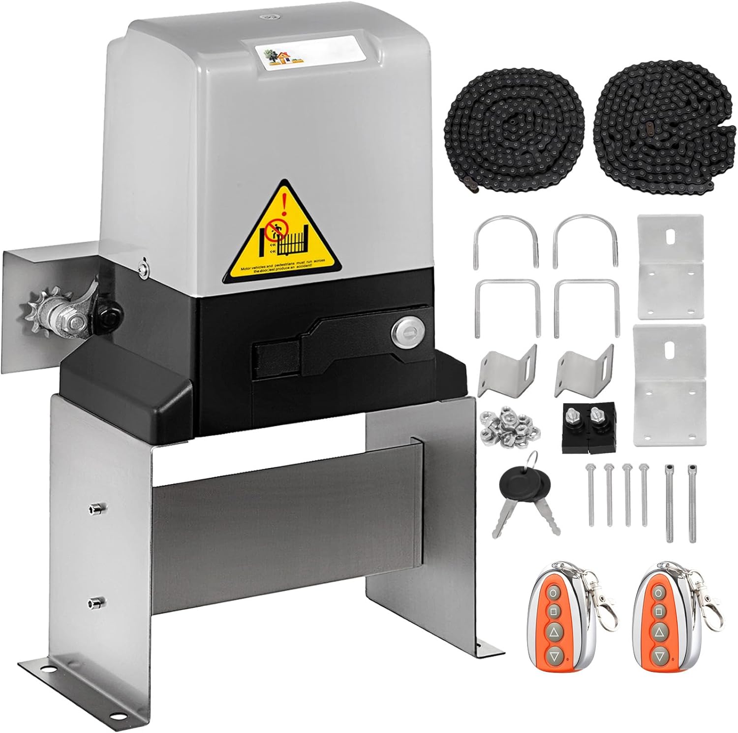 Happybuy Sliding Gate Opener AC1400 3100LBS with all included components.