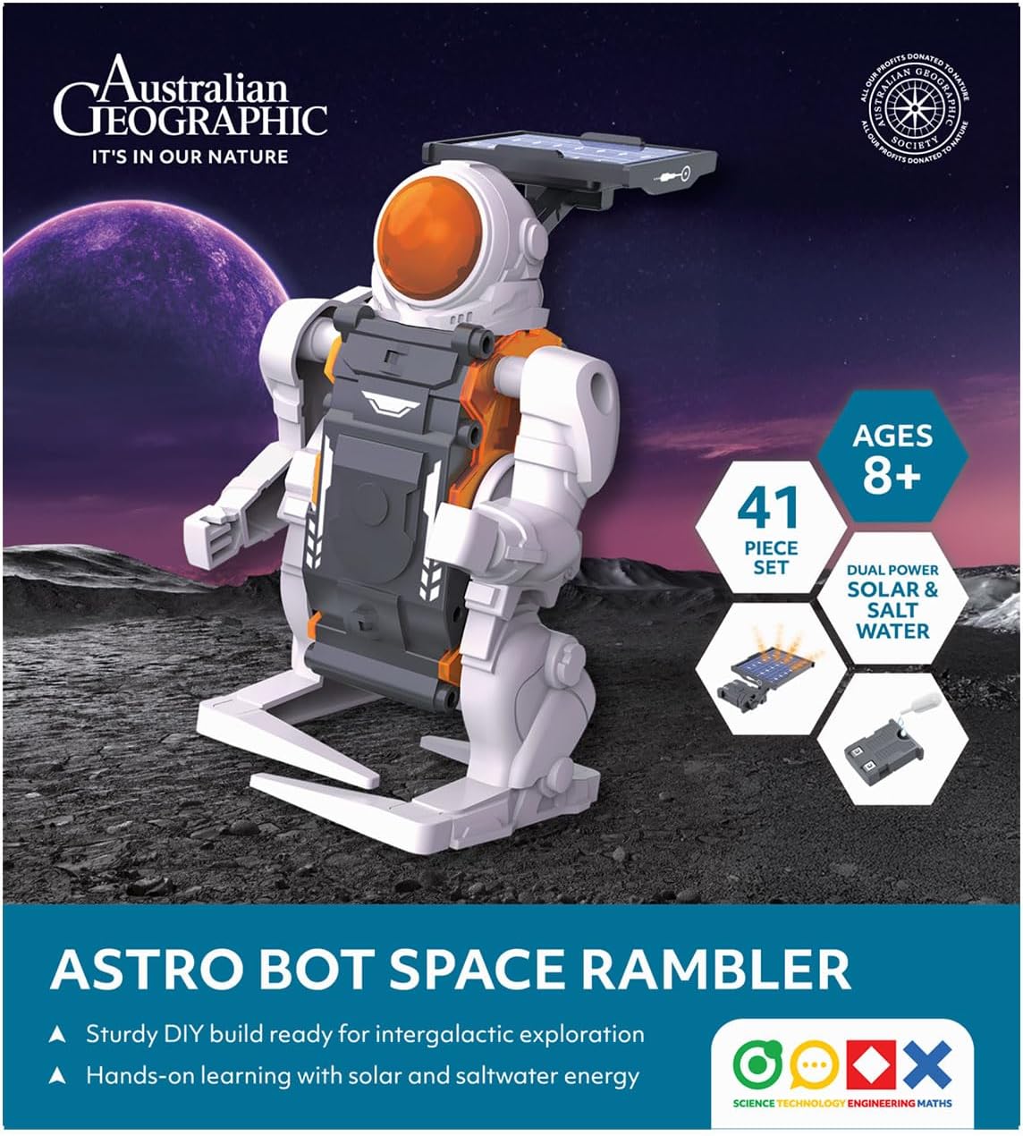 Australian Geographic STEM Space Rambler Astro Bot Kit with Motorised ...