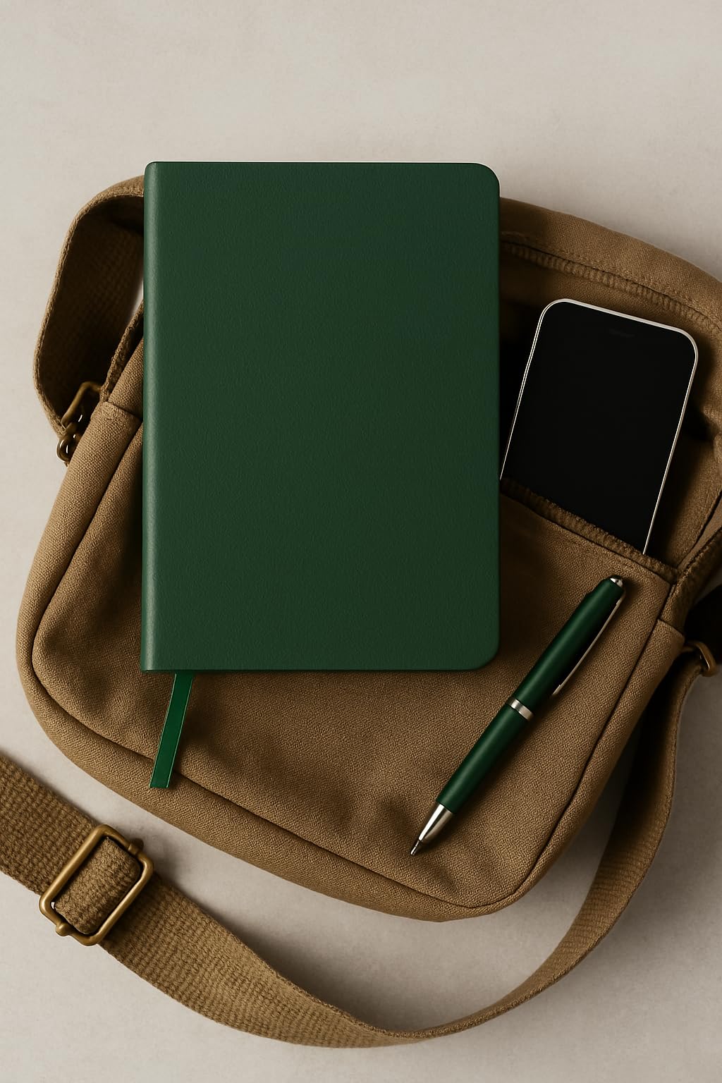 Fark Tanıtım Fark Tanıtım Çizgisiz Not Defteri, Yeşil Deri Kapaklı Defter, 128 Yaprak A5 Defter, Ofis ve Kırtasiye (14cm x 21 cm) (Yeşil Kapak)
