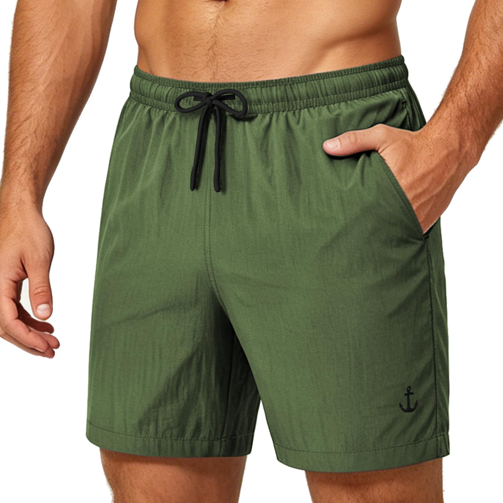 Zoofly Bañador corto de nailon para hombre, cintura elástica, pantalones cortos de baño para hombre, pantalones deportivos con forro de malla — view 11