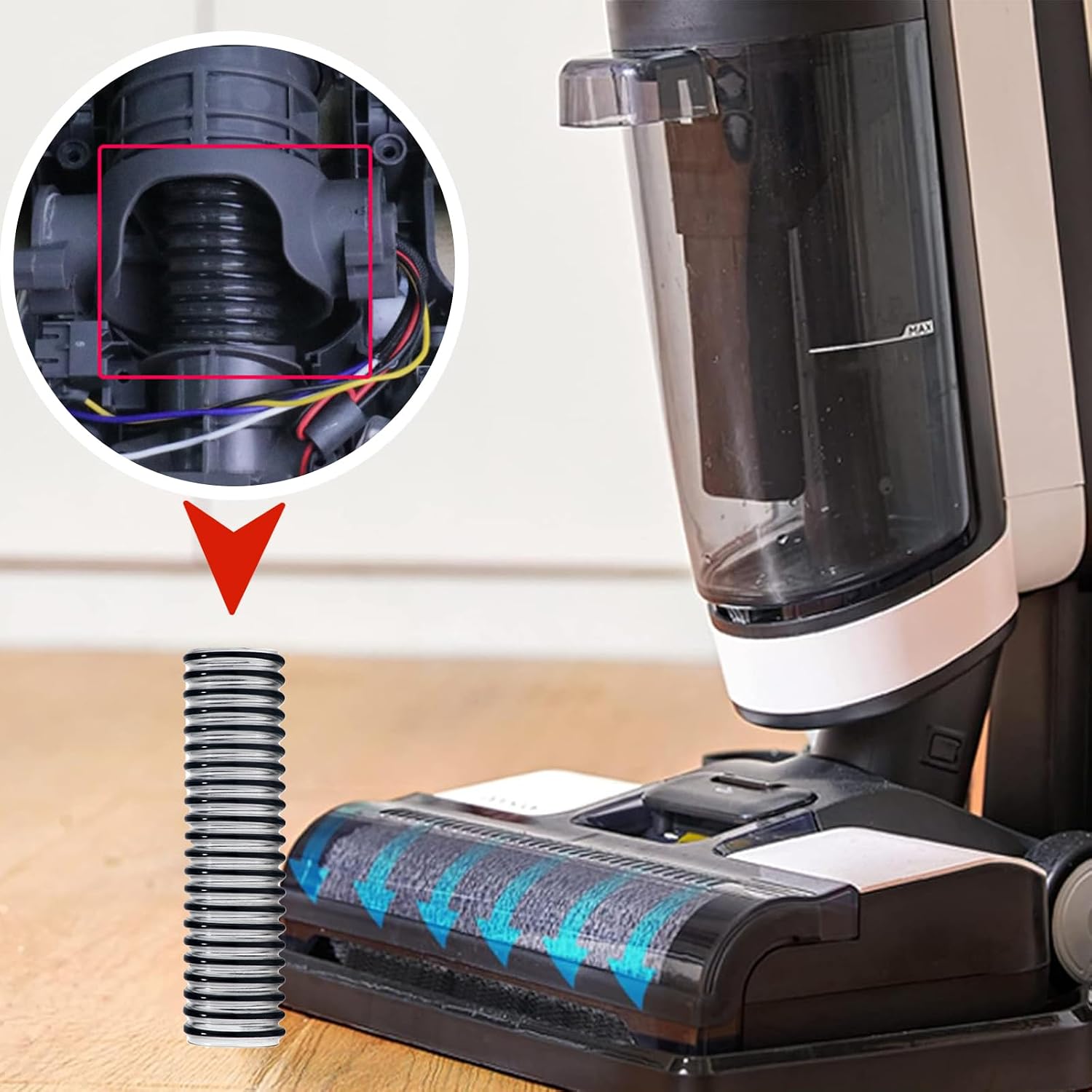 2 Pack Lower Hose Fit for Tineco Floor ONE S3 IFloor 3 Handheld Vacuum Cleaner, 1" Lower Duct Hose, Vacuum Cleaner Connect Tube
