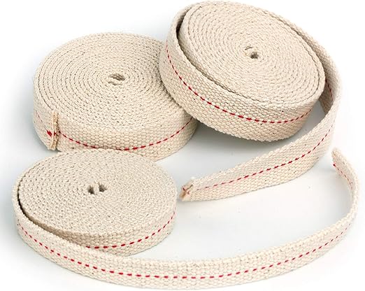 19.5 Foot /3 Rolls Oil Lamp Wick, 1/2 Inch Oil Lantern Wick, 3/4 Inch Flat Cotton Wick, 7/8 Inch Oil Lamp Wicks Burner with Stitch, 6.5 Feet per Roll