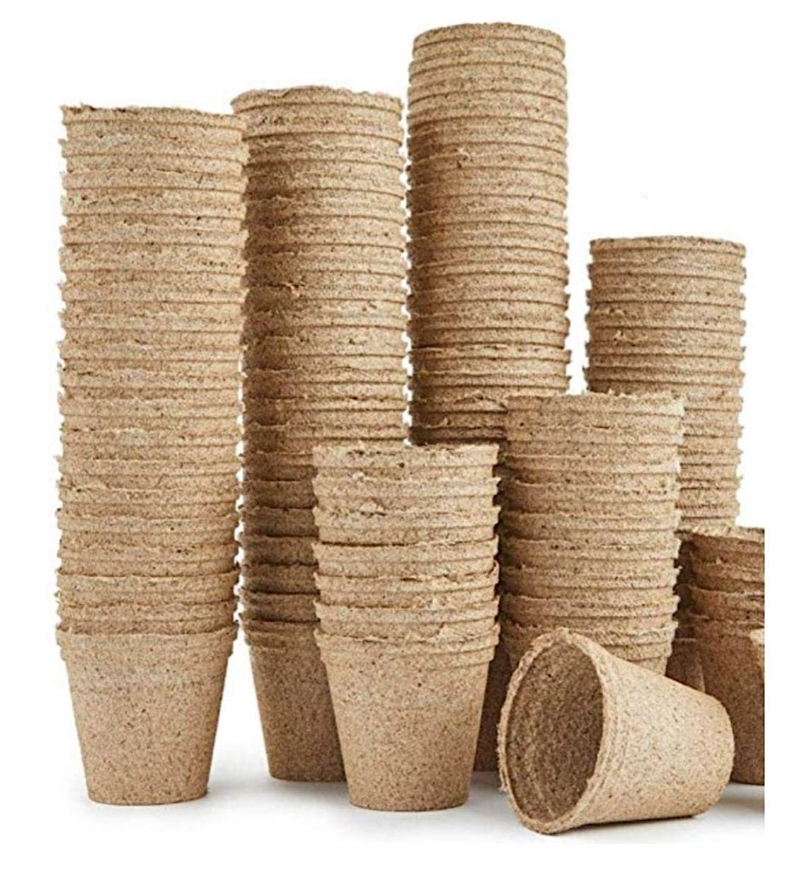 100 New Round Jiffy Peat Pots Size 5x4 ~ Pots are 5 Inch Round at The Top and 4 Inch Deep.