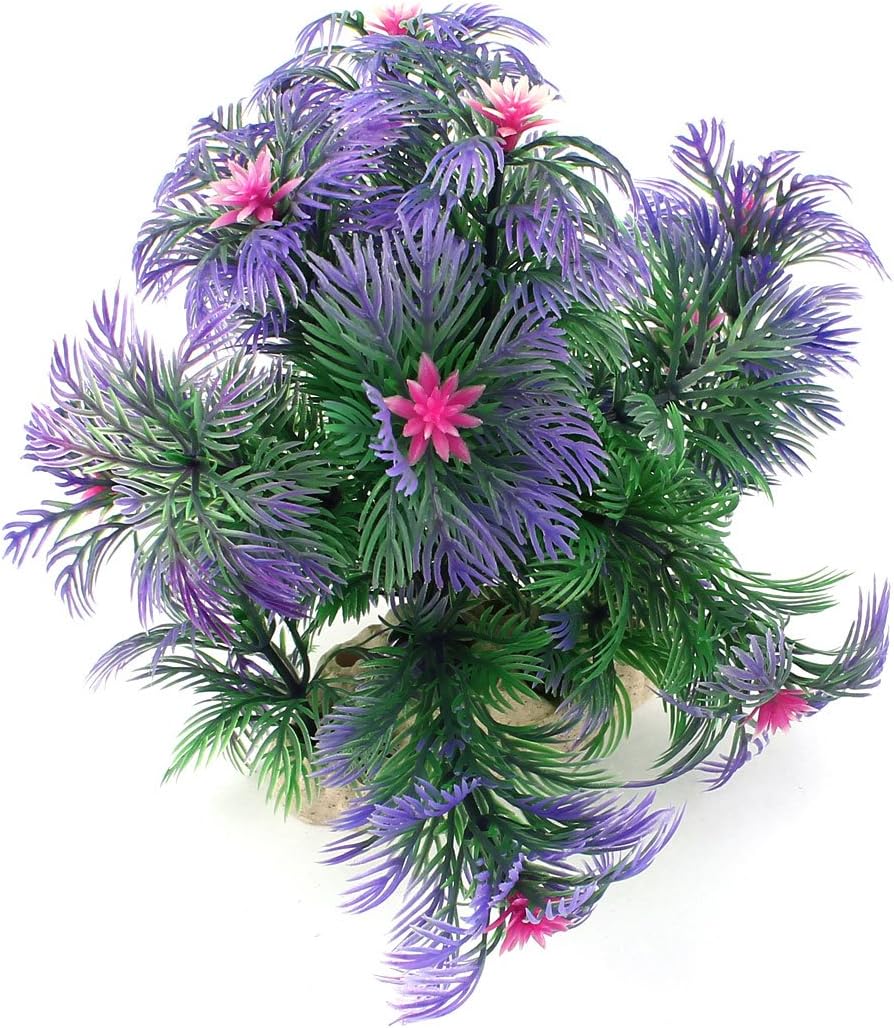 Qtqgoitem Fish Tank Artificial Pine Tree Bud Decor 15cm High Purple Pink (model: e23 050 438 845 1e2)