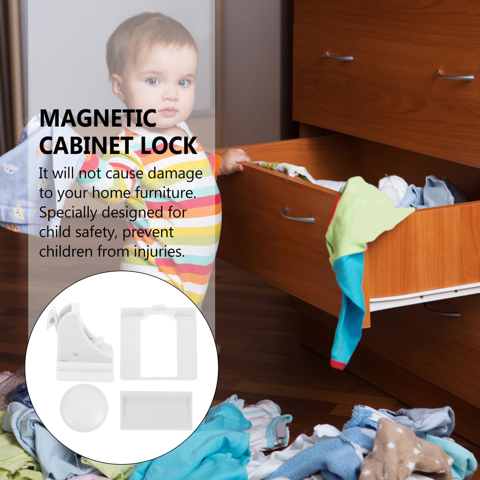 Verrous Magnétiques et Accès Contrôlé pour Tiroir et Armoire Lot de 10 Protection Contre Blessures Sécurité Enfants avec Clé, Matériau Abs Blanc pour Enfants