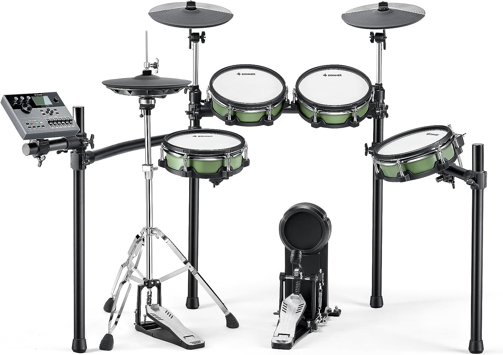 DonnerDED-500 PRO Electronic Drum Set with Industry Standard Mesh Heads, Moving HiHat, and Included BD Pedal for Optimal Performance and Feel Plus USB Professional Studio Integration