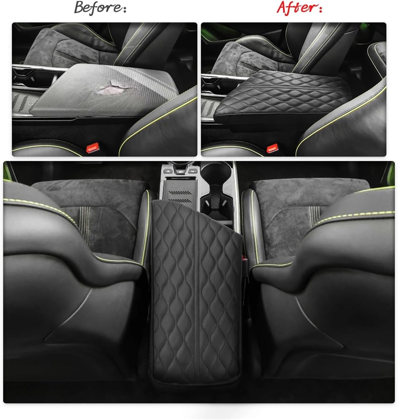 Car Armrest Box Cover Compatible with Kia EV6 2022 2023 Central Control Container Pad Auto Interior Compatible with Kia EV6 Accessories 2023