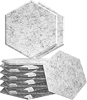 Vista 17 de Paquete de 15 paneles hexagonales de espuma a prueba de sonido para paredes, paneles acústicos de 12" x 11" x 0.35" de alta densidad que absorben